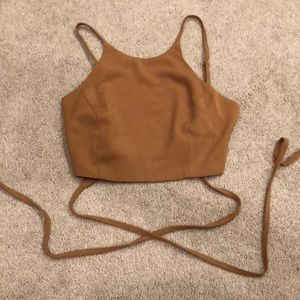 KENDALL CAMEL CROP TOP
